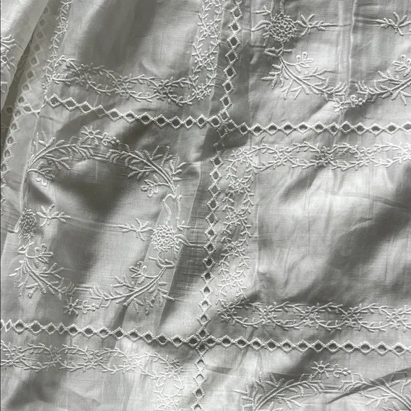 ELSA White Eyelet Panel A-Line Midi Skirt - Picture 10 of 11